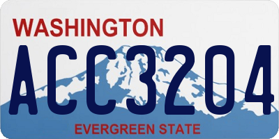 WA license plate ACC3204