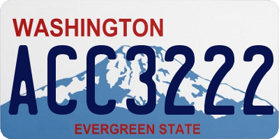 WA license plate ACC3222