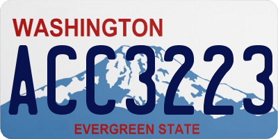 WA license plate ACC3223