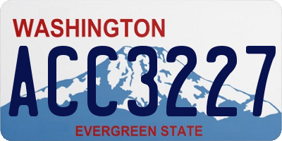 WA license plate ACC3227