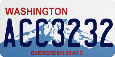 WA license plate ACC3232