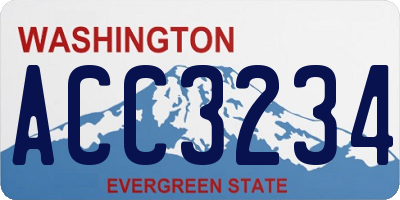 WA license plate ACC3234