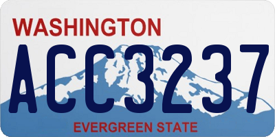WA license plate ACC3237