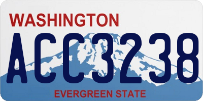 WA license plate ACC3238