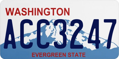 WA license plate ACC3247