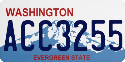 WA license plate ACC3255