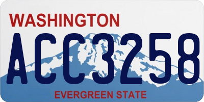WA license plate ACC3258