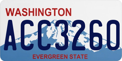 WA license plate ACC3260