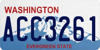 WA license plate ACC3261
