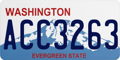 WA license plate ACC3263
