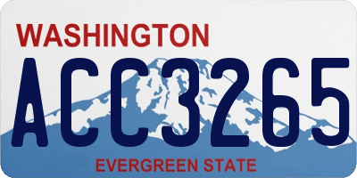 WA license plate ACC3265