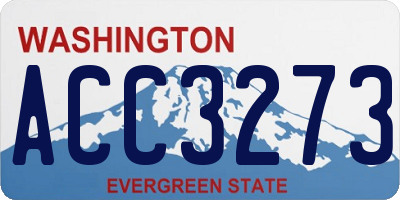 WA license plate ACC3273