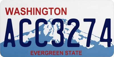 WA license plate ACC3274