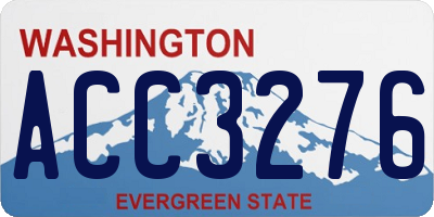 WA license plate ACC3276