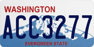 WA license plate ACC3277