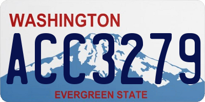 WA license plate ACC3279
