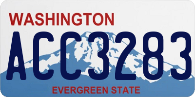 WA license plate ACC3283