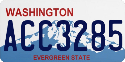 WA license plate ACC3285
