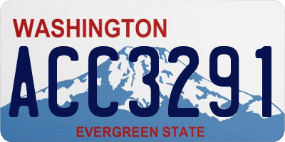 WA license plate ACC3291