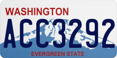 WA license plate ACC3292