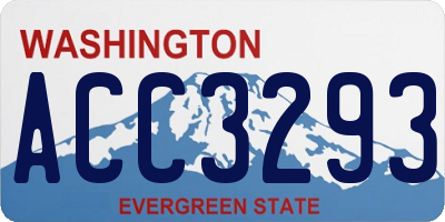 WA license plate ACC3293