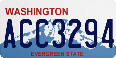 WA license plate ACC3294