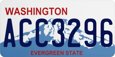 WA license plate ACC3296