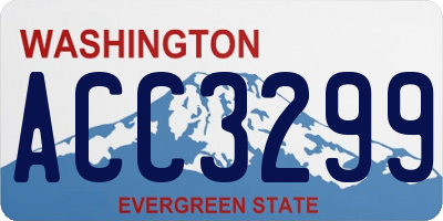 WA license plate ACC3299