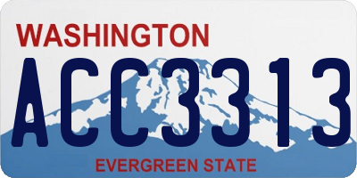 WA license plate ACC3313