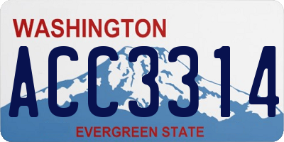 WA license plate ACC3314
