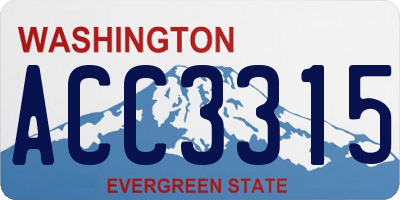 WA license plate ACC3315