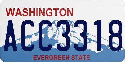 WA license plate ACC3318