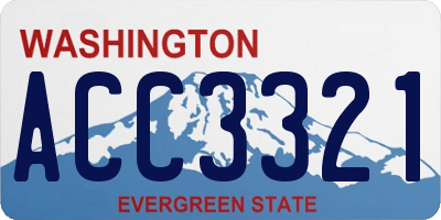 WA license plate ACC3321