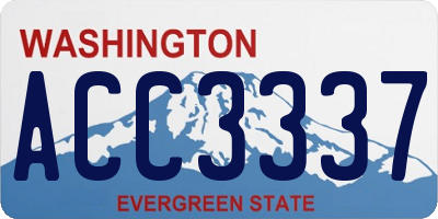 WA license plate ACC3337