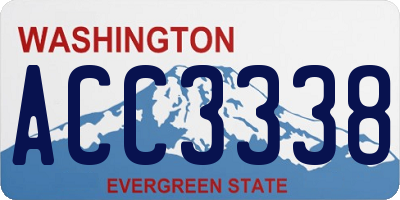 WA license plate ACC3338