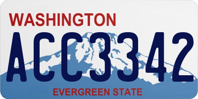 WA license plate ACC3342