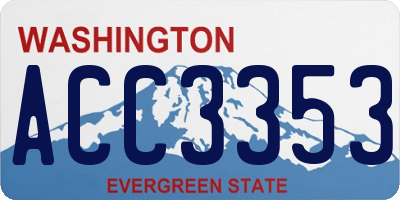 WA license plate ACC3353