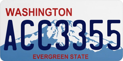 WA license plate ACC3355
