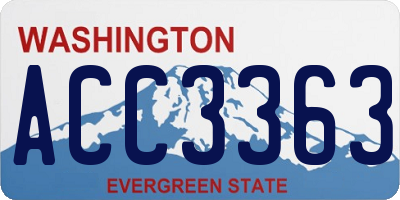 WA license plate ACC3363