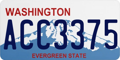 WA license plate ACC3375