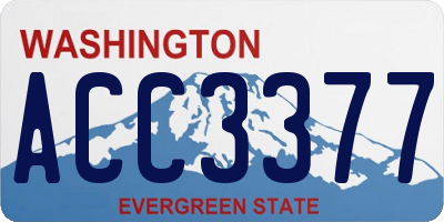 WA license plate ACC3377