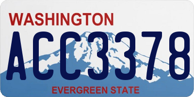 WA license plate ACC3378