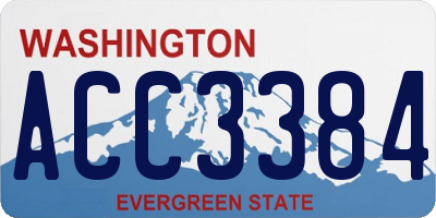 WA license plate ACC3384