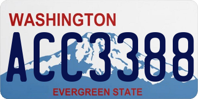 WA license plate ACC3388