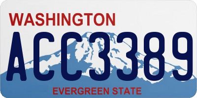 WA license plate ACC3389