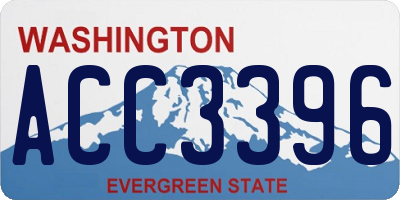 WA license plate ACC3396