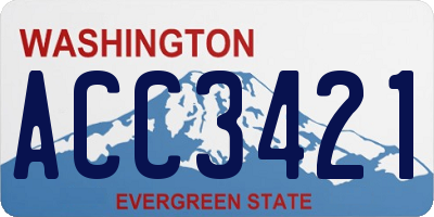 WA license plate ACC3421