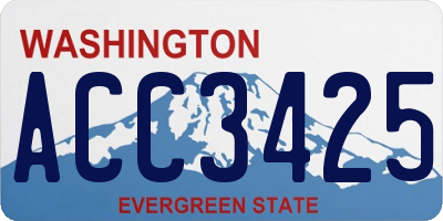 WA license plate ACC3425