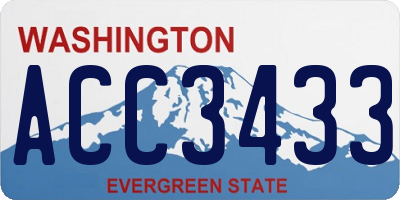 WA license plate ACC3433
