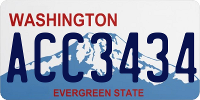 WA license plate ACC3434